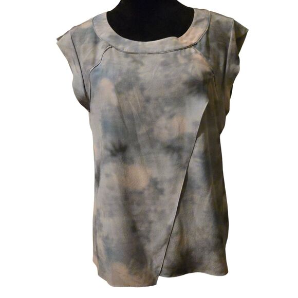 Rebecca Taylor 10, 100% Silk Dreamy Watercolor Cloud Flowy Crossover Luxury - Picture 1 of 9